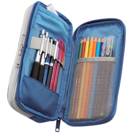 SMART FIT Double Pen Case Pen Etui Groot - Blauw