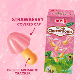Meiji Kinoko No Yama Strawberry And Chocolate Biscuit 36g