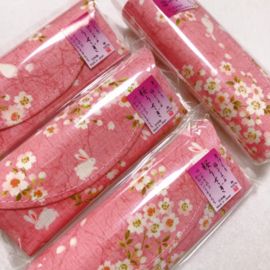 せいかつ Japanese Sakura Rabbit Magnetic Sunglasses Protective Case Pink 16*6*3cm