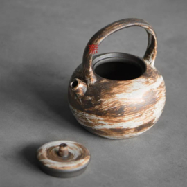 せいかつ Nippon Toki Handmade Tea Pot Tedzukuri Uwade no kyusu Tipotto Ushirode no kyusu White (shiro 9*7.5*11.5cm 150ml)