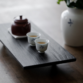 Japanese Wabi-sabi Tea Table / Charcoal Walnut