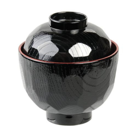 Miso Soup Bowl Black Lacquer with lid
