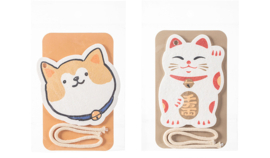 せいかつ Nippon Wood Pulp Cotton Dish Sponge (Lucky Cat)