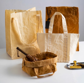 せいかつ Nippon Eco-Floding Oil Waxed Fabric Tote Bag ( Dark Khaki Medium )