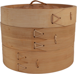 Bamboo steam basket two baskets with lidØ20 cm