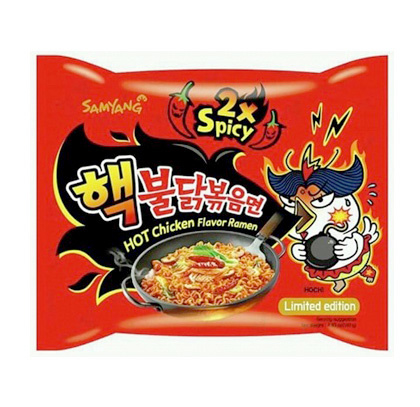 Nouilles coréen extrêment piquantes 2X Nuclear Fire Noodles 140g, Nouilles  ramen