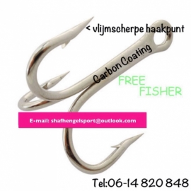 Free fisher dreggen maat 1 2 & 12/0 zilver Carbon coating