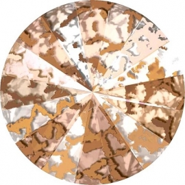 Swarovski 1122 Rivoli Crystal Rosé Patina 12mm