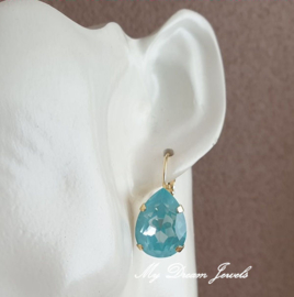 Oorbellen Sofia met Swarovski Druppel "Crystal Paradise Blue "