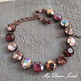 Armband Alison  "Burgundy Winter Touch " met Swarovski Crystal