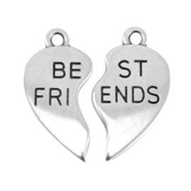 DQ Hangers Heart Best Friends Antiek Zilverkleurig