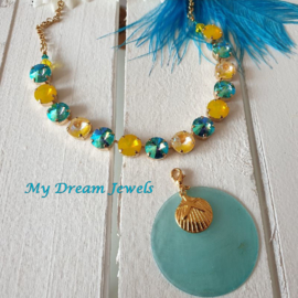 Ketting Swarovski Summer Sunshine Yellow/Turquoise