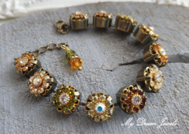 Armband "Autumn Dreams" met Vintage Swarovski Crystal Flower