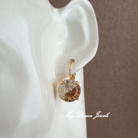 Oorbellen Rivoli Vision met  Swarovski " Golden Shadow"