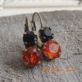 Oorbellen Lara " Halloween Sparkle " met Swarovski Crystal
