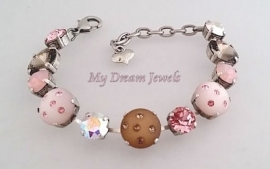 Armband Light Rose en Greige met o.a. Swarovski Crystal