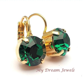 Oorbellen met Swarovski Crystal Emerald