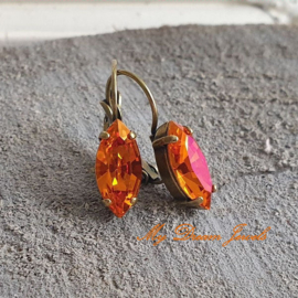 Oorbellen Navette "Magical Autumn "met Swarovski Crystal