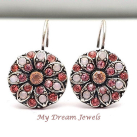 Oorbellen Pink Flower Dreams met Swarovski Crystal