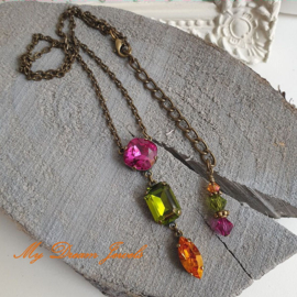 Ketting "Magical Autumn " met fancy Swarovski Crystal