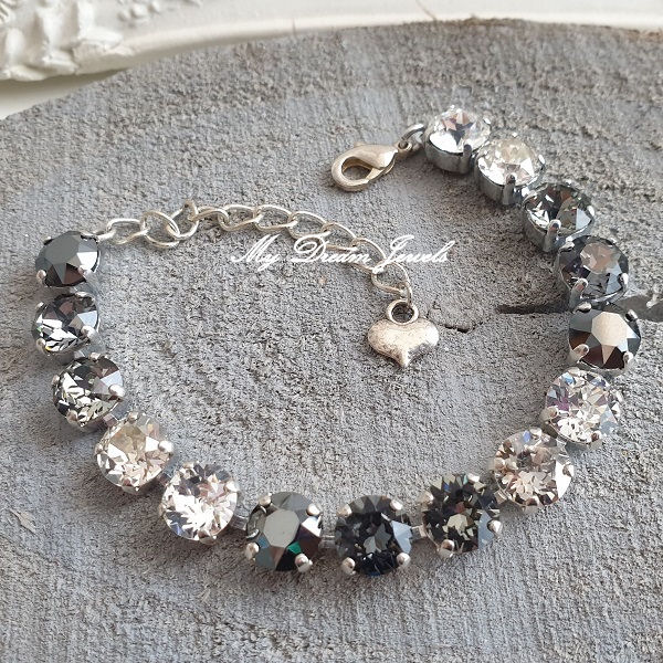 Armband Alison "Crystal Black Shade" met Swarovski Crystal
