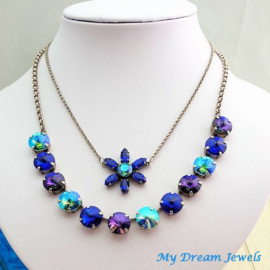 Ketting Swarovski Magic Purple Blue Turquoise