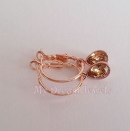 Creolen Rose Gold Druppel Swarovski Light Colorado Topaz 8x6mm