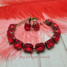 Armband Lady in Red met Preciosa Crystal