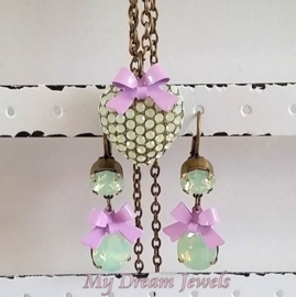 Pastel Oorhangers Swarovski Soft Green