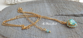 Ketting met Swarovski Hart Pacific Opal & Turquiose