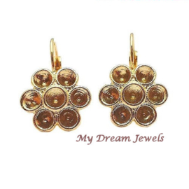 DQ Oorbellen Flower Goudkleurig  voor Swarovski puntsteen PP32 4,0mm