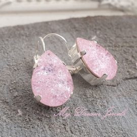 Oorbellen Anne " Crystal Light Pink Crushed "