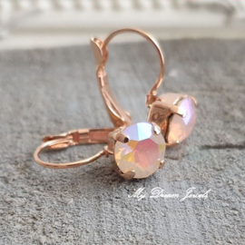 Oorbellen Alison met Swarovski " Rose Water Opal AB"