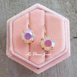 Oorbellen Alison met Swarovski " Rose Water Opal AB"
