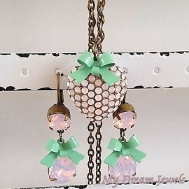 Pastel Oorhangers Swarovski Soft Pink