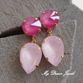 Oorstekers met Swarovski Crystal Lovely Pink