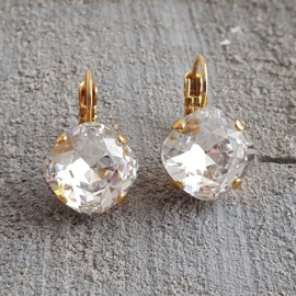 Oorbellen Square met Swarovski helder Crystal