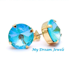 Oorstekers Rivoli Crystal Turquoise Delite