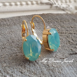 Oorbellen Ovaal met Swarovski Crystal Pacific Opal