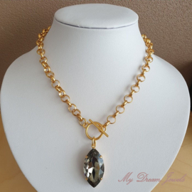Ketting "Marquise Black Diamond " met Fancy Crystal