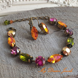 Oorbellen Navette "Magical Autumn "met Swarovski Crystal