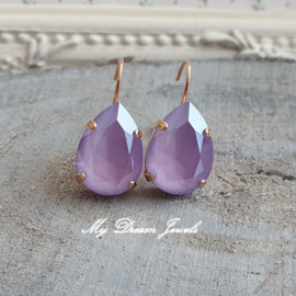 Oorbellen Sofia met Swarovski Druppel" Crystal Lilac"