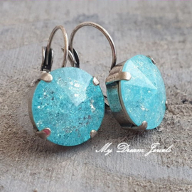 Oorbellen Rivoli Crushed Crystal Aqua