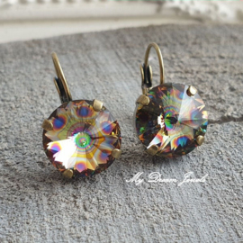 Oorbellen Rivoli met Swarovski Crystal Peacock Eye