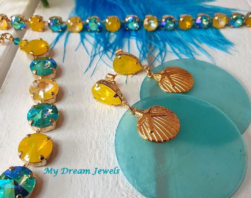 Ketting Swarovski Summer Sunshine Yellow/Turquoise