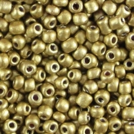 Rocailles Metallic Olive Gold 4mm 