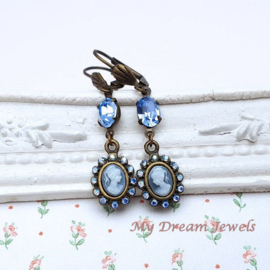 Oorhangers Camee Lady Light Blue