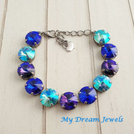 Armband Magic Purple Blue Turquoise met Swarovski Crystal