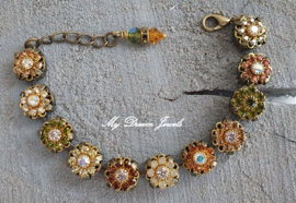 Armband "Autumn Dreams" met Vintage Swarovski Crystal Flower
