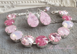 Oorbellen Anne " Crystal Light Pink Crushed "
